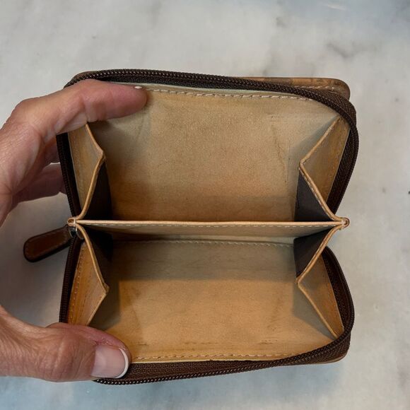 Coach Wallet Y2K Jacquard Signature Logo Canvas Striped Compact Wallet - Picture 15 of 16